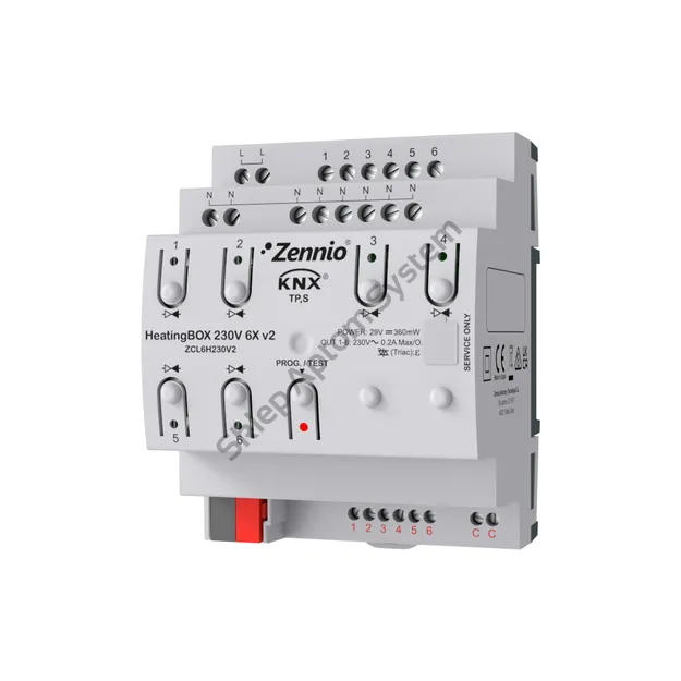 HeatingBOX 230V 6X v2 ► aktor do sterowania ogrzewaniem / systemem grzewczym wodnym z zaworami 230V, 6 wyjść 230V, 6 wejść