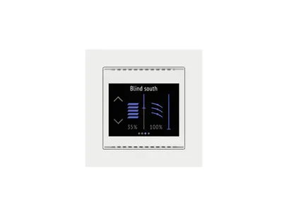 Cala Touch KNX AQS/TH 3.0 ► wewnętrzny, dotykowy sterownik pokojowy KNX / czujnik temperatury, wilgotności i CO2, ze sterowaniem grzania/chłodzenia, wyświetlacz, F55