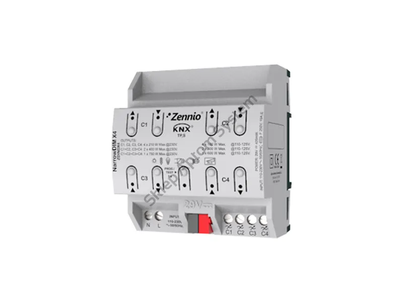NarrowDIM X4 ► Uniwersalny moduł ściemniający KNX 4-kanałowy RCL, LED, CFL - 4x 210W, ściemniacz, dimmer