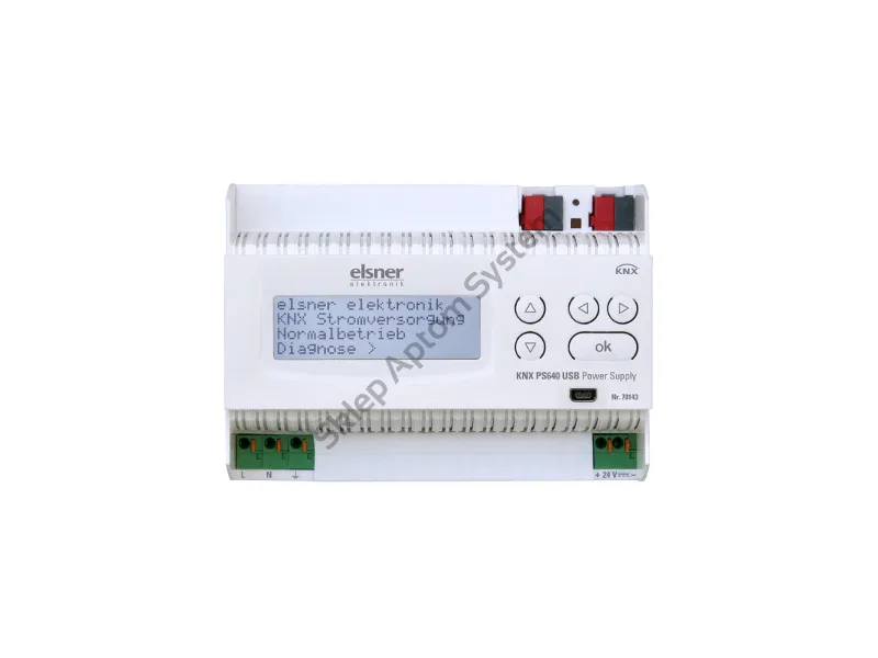 KNX PS640 ► zasilacz magistrali KNX 640 mA + wyświetlaczem LCD