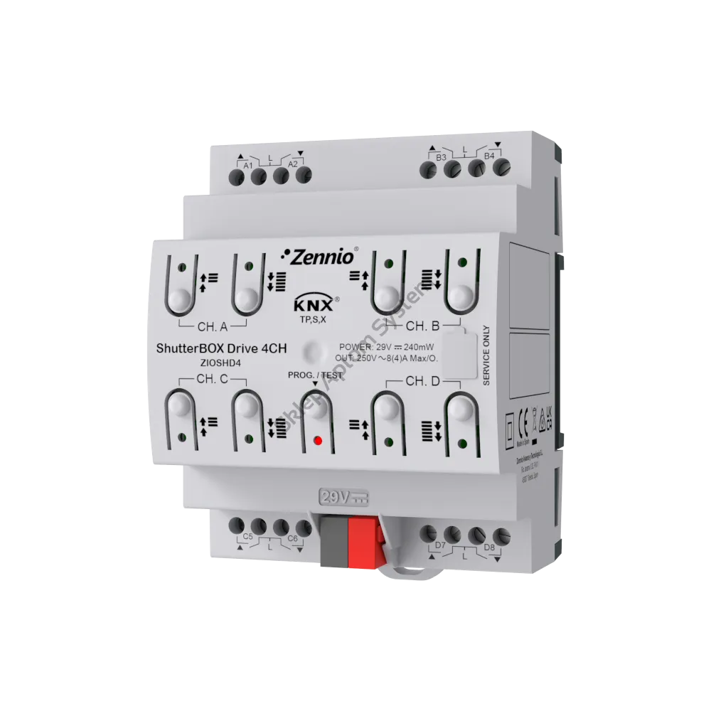 ShutterBOX Drive 4CH moduł aktorów KNX - 4-kanałowy z automatycznym ...