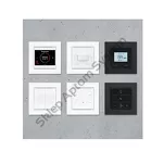 KNX AQS/TH-UP gl ► wewnętrzny czujnik jakości powietrza (CO2), temperatury i wilgotności, szklany, format 55 - 5