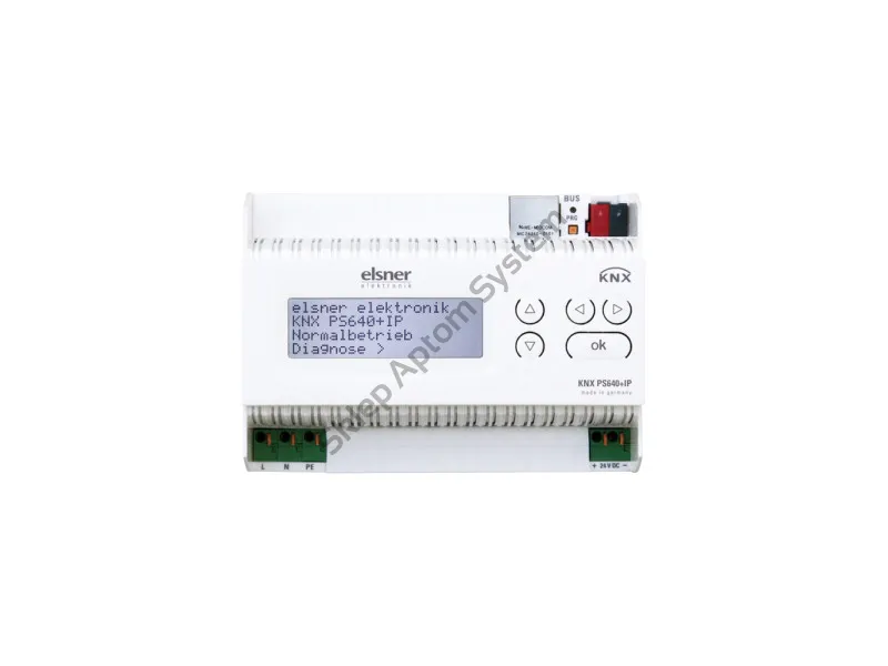 KNX PS640+IP ► zasilacz 640 mA + wyświetlacz LCD + ruter IP, funkcje magistrali, moduł wielofunkcyjny KNX